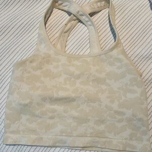 Spiritual Gangster Beige Floral Camo Sports Bra
